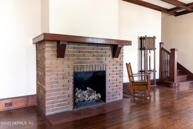 703 Emmett St, Palatka, FL 32177 - interior details with wood finished floors and a fireplace
