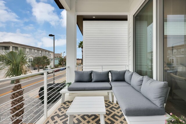 balcony featuring an outdoor living space