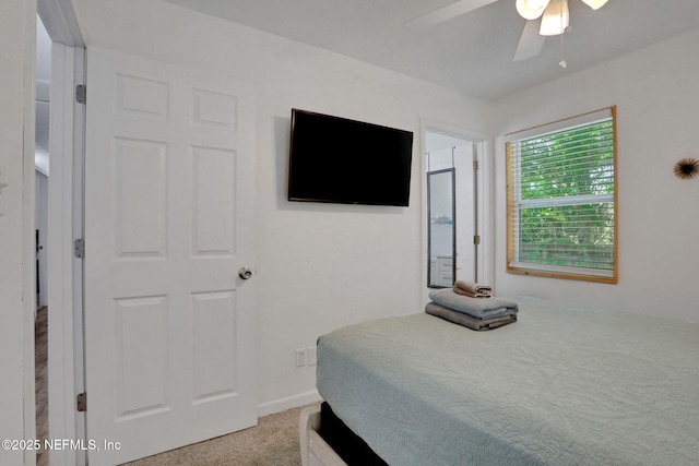 237 Riberia St, Saint Augustine, FL 32084 - bedroom with a ceiling fan and light colored carpet