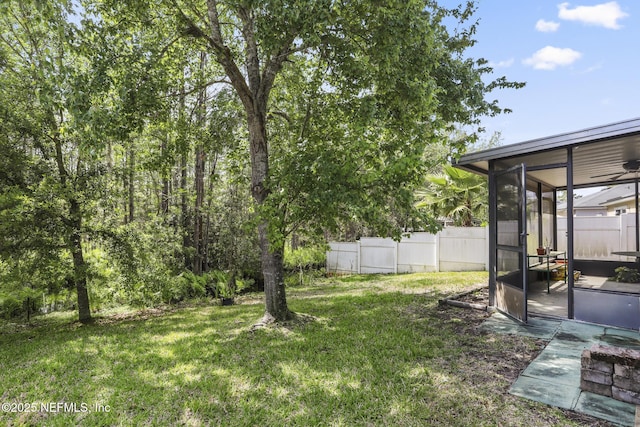 217 N Twin Maple Rd, Saint Augustine, FL 32084 - view of yard featuring fence and a sunroom