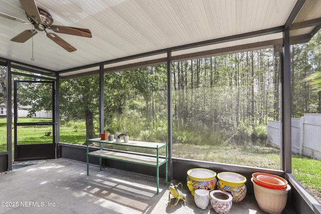 217 N Twin Maple Rd, Saint Augustine, FL 32084 - sunroom / solarium featuring a wealth of natural light and a ceiling fan