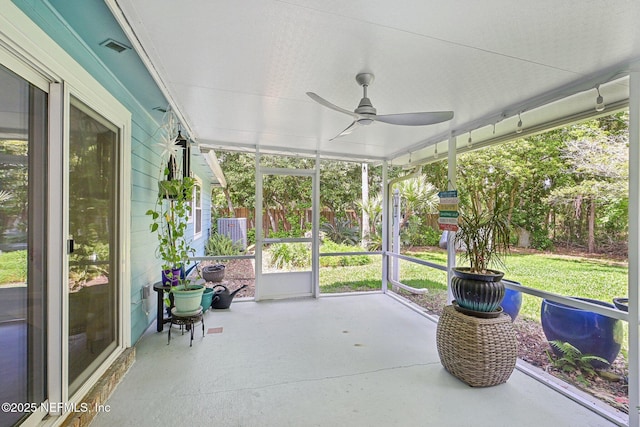 4518 Mountain Brook Ln E, Jacksonville, FL 32224 - sunroom / solarium featuring a ceiling fan and healthy amount of natural light