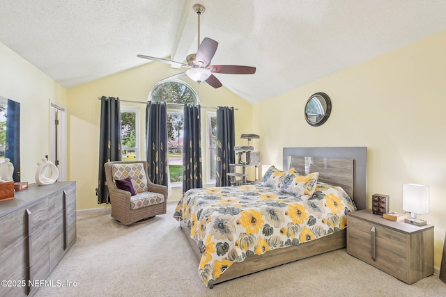 4518 Mountain Brook Ln E, Jacksonville, FL 32224 - carpeted bedroom with vaulted ceiling and ceiling fan