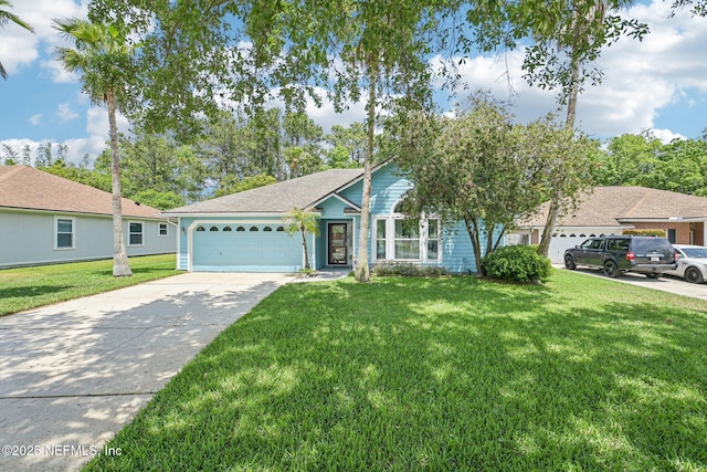 4518 Mountain Brook Ln E, Jacksonville, FL 32224 - single story home with a garage, a front lawn, and driveway
