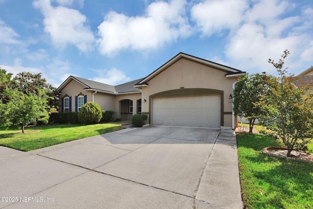 11459 Glenlaurel Oaks Cir, Jacksonville, FL 32257 - single story home featuring stucco siding, driveway, a front lawn, and a garage
