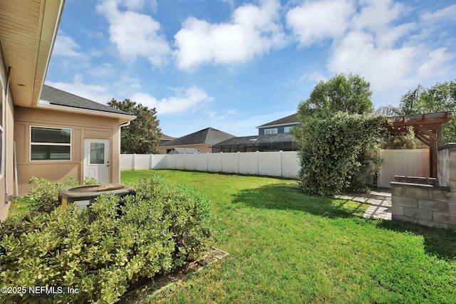 11459 Glenlaurel Oaks Cir, Jacksonville, FL 32257 - view of yard with a pergola, central air condition unit, and a fenced backyard