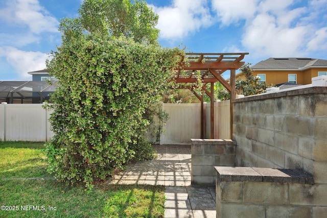 11459 Glenlaurel Oaks Cir, Jacksonville, FL 32257 - view of yard with a pergola, a patio, and a fenced backyard