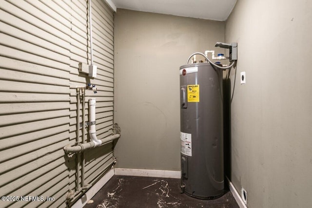 utility room with water heater