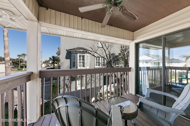 1711 2nd St N, Jacksonville Beach, FL 32250 - wooden terrace featuring ceiling fan
