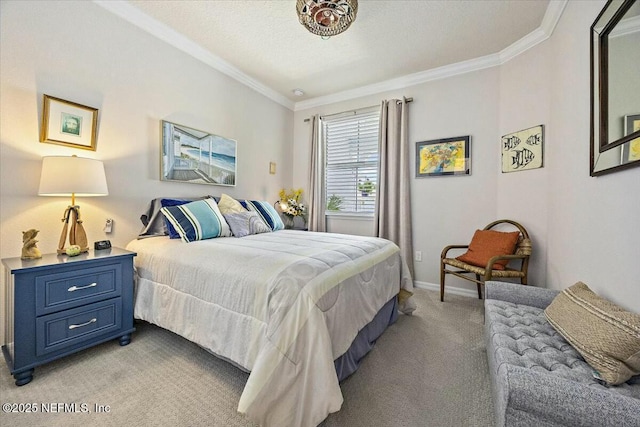 21 Yellow Iris Ct, Ponte Vedra, FL 32081 - bedroom featuring crown molding, baseboards, light carpet, and a textured ceiling