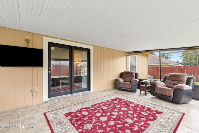 view of patio / terrace with fence and an outdoor hangout area