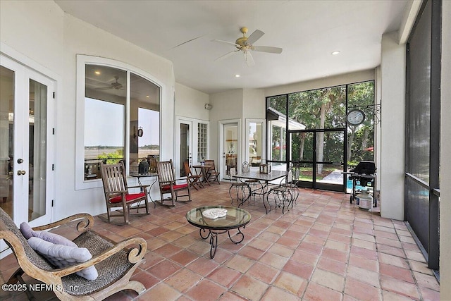 408 Osprey Lookout Ct Unit 29, Ponte Vedra Beach, FL 32082 - sunroom / solarium with french doors, recessed lighting, and tile patterned flooring