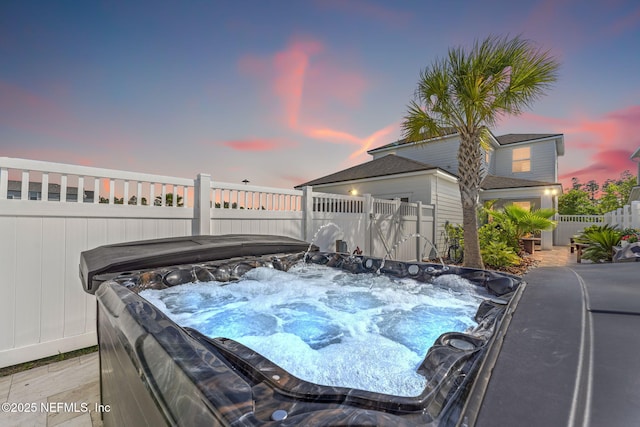 109 Redbud Ln, Yulee, FL 32097 - exterior space with a fenced backyard and a hot tub