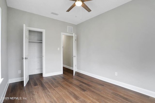 2578 Haldumar Ter, Jacksonville, FL 32204 - unfurnished bedroom featuring baseboards, visible vents, wood finished floors, and a closet
