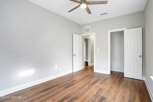 2578 Haldumar Ter, Jacksonville, FL 32204 - unfurnished bedroom with a closet, wood finished floors, and visible vents