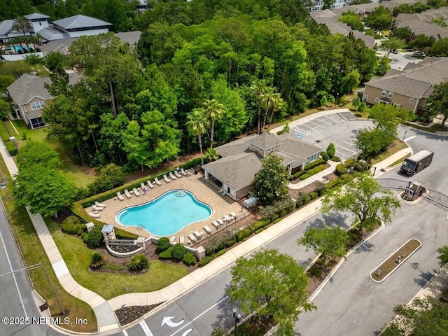 bird's eye view with a residential view