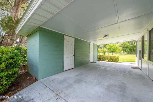 exterior space with an attached carport