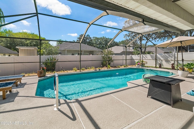 1421 Kipling Ln, Ponte Vedra, FL 32081 - view of pool with a patio, a fenced backyard, and a lanai