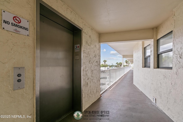 hall featuring elevator