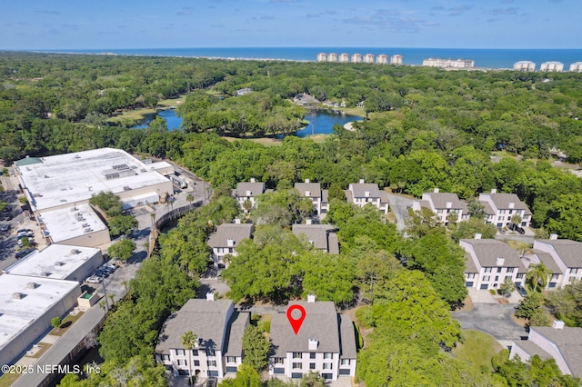 4746 Gulfstream Ct, Fernandina Beach, FL 32034 - drone / aerial view featuring a water view, a forest view, and a residential view