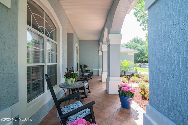 view of patio with a porch