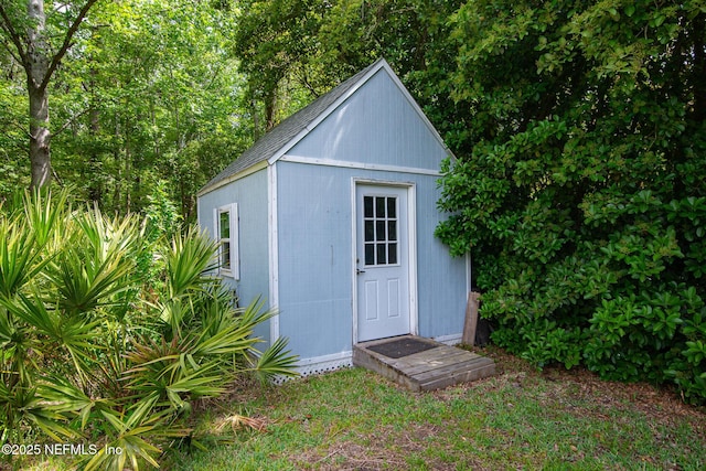 view of shed