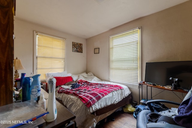 bedroom with wood finished floors