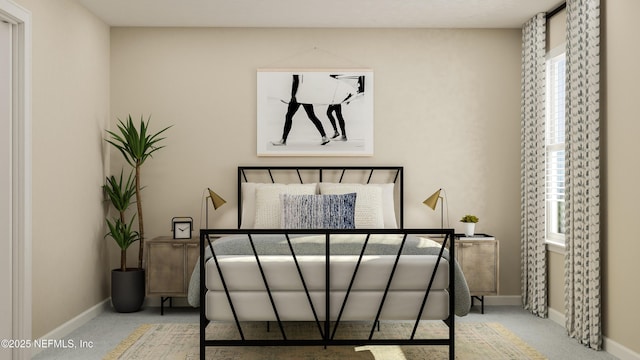 carpeted bedroom with baseboards