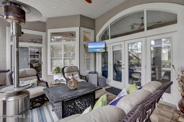 3277 Sequoyah Cir, Saint Johns, FL 32259 - view of patio featuring an outdoor living space, ceiling fan, and french doors