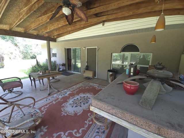 view of patio / terrace featuring ceiling fan