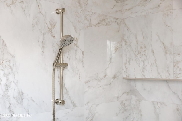 details with a marble finish shower