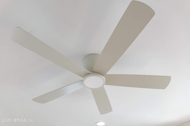 interior details featuring a ceiling fan