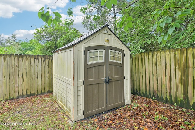 7437 Ortega Hills Dr, Jacksonville, FL 32244 - view of shed featuring a fenced backyard