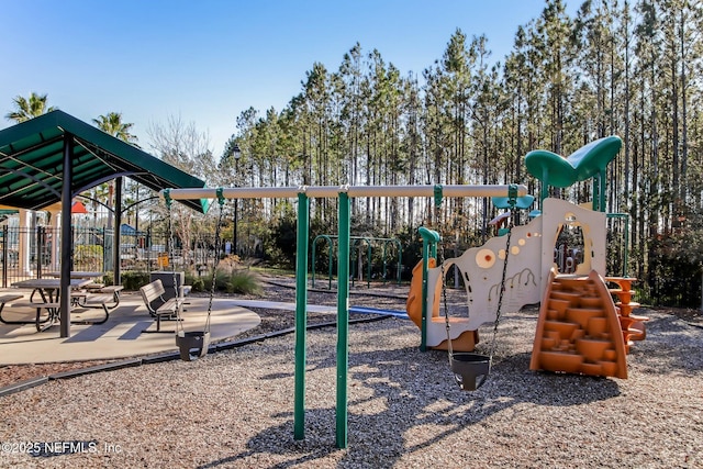 community playground with fence