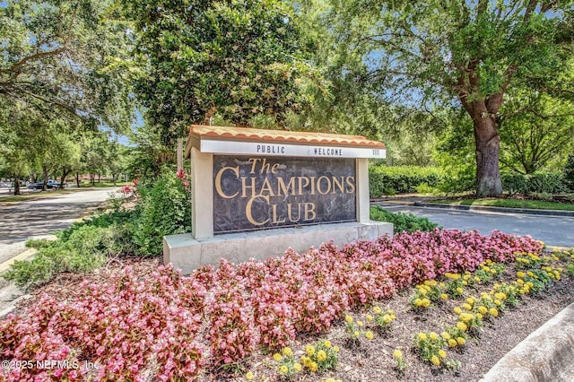 view of community sign