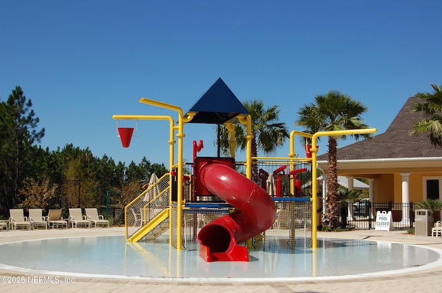 community play area with fence