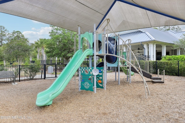 community play area featuring fence