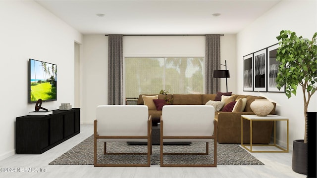 living room with wood finished floors