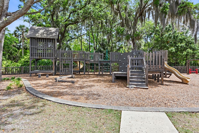 community playground with fence