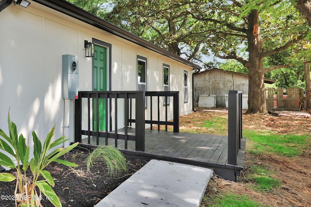wooden deck with fence