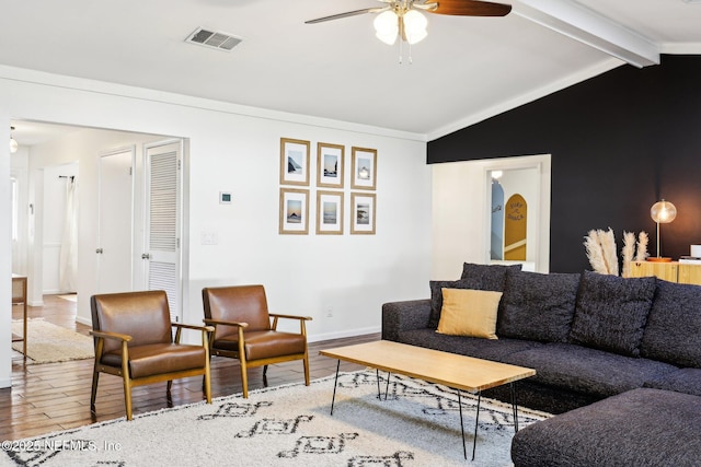 12548 Dunraven Trl, Jacksonville, FL 32223 - living area featuring wood finished floors, ceiling fan, and baseboards