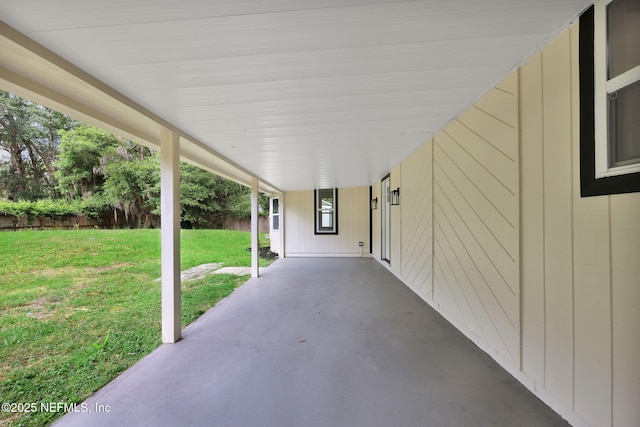 view of patio featuring fence