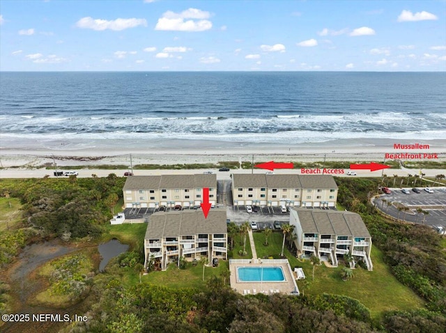 3385 Coastal Hwy Unit 23, Saint Augustine, FL 32084 - bird's eye view featuring a water view and a view of the beach