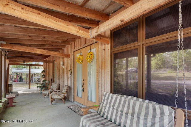 view of unfurnished sunroom