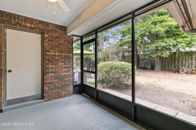 1909 University Blvd S Unit 204, Jacksonville, FL 32216 - unfurnished sunroom featuring ceiling fan