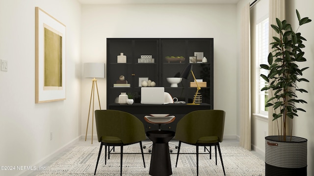 office area with baseboards