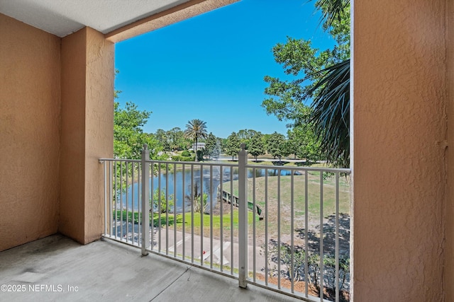 balcony with a water view