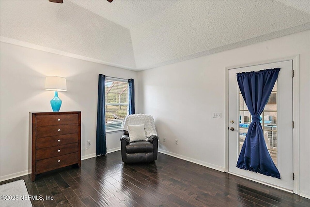 185 Edgewater Branch Dr, Saint Johns, FL 32259 - sitting room featuring baseboards, a ceiling fan, a textured ceiling, and wood finished floors