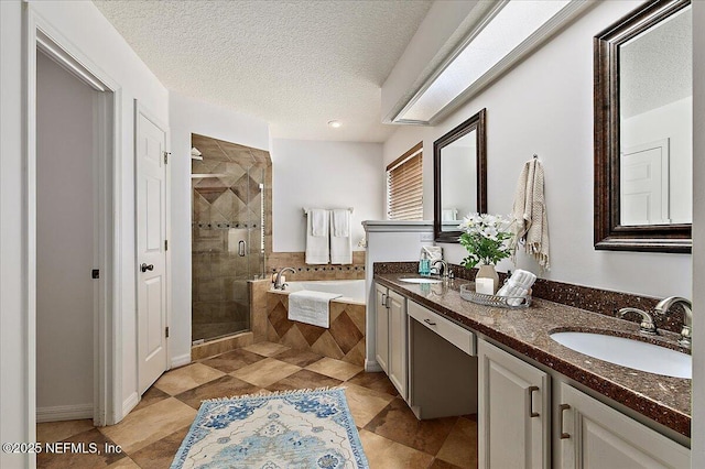 185 Edgewater Branch Dr, Saint Johns, FL 32259 - bathroom with a garden tub, a sink, a stall shower, and double vanity