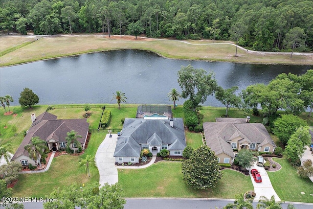 185 Edgewater Branch Dr, Saint Johns, FL 32259 - birds eye view of property with a water view and a wooded view